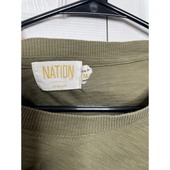 National LTD Loren Puff-Sleeve Tee Long Sleeve Pima Cotton Shirt Size Medium - Picture 4 of 9